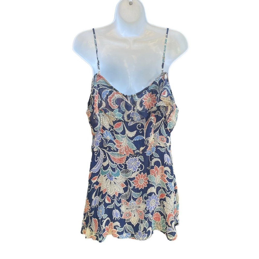 Anthropologie Maeve Off The Shoulder Flowy Floral Blouse Ruffle Top Size 14 - Picture 5 of 16